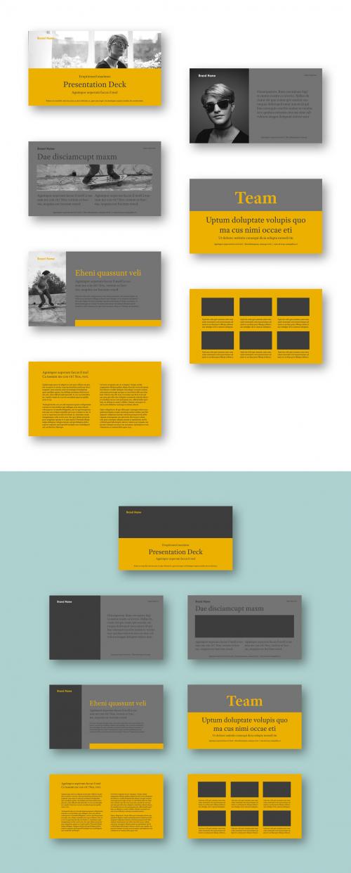 Yellow and Gray Pitch Deck Layout - 320645510