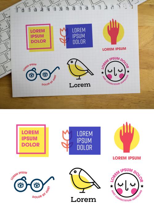 Colorful Logo Layouts Set - 320845646