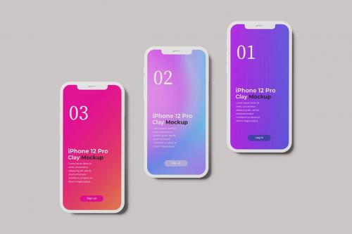 Phone 12 Clay Mockup