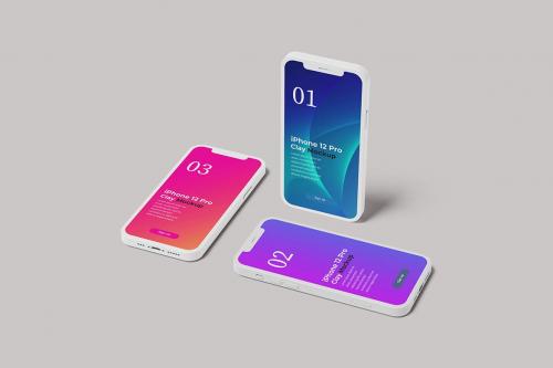 Phone 12 Clay Mockup