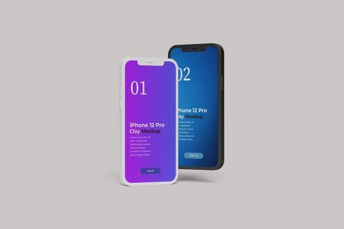 Phone 12 Clay Mockup