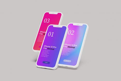 Phone 12 Clay Mockup