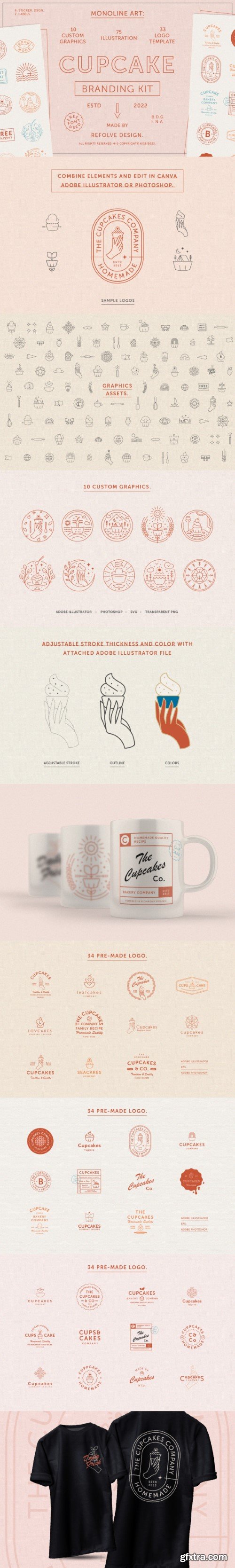 Creativemarket - Cupcake Branding Kit Templates