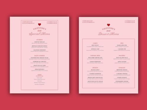 Valentine'S Day Menu Layout - 321120127