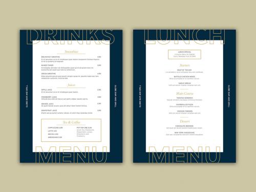 Menu Layout with Teal and Gold Accents  - 321120128