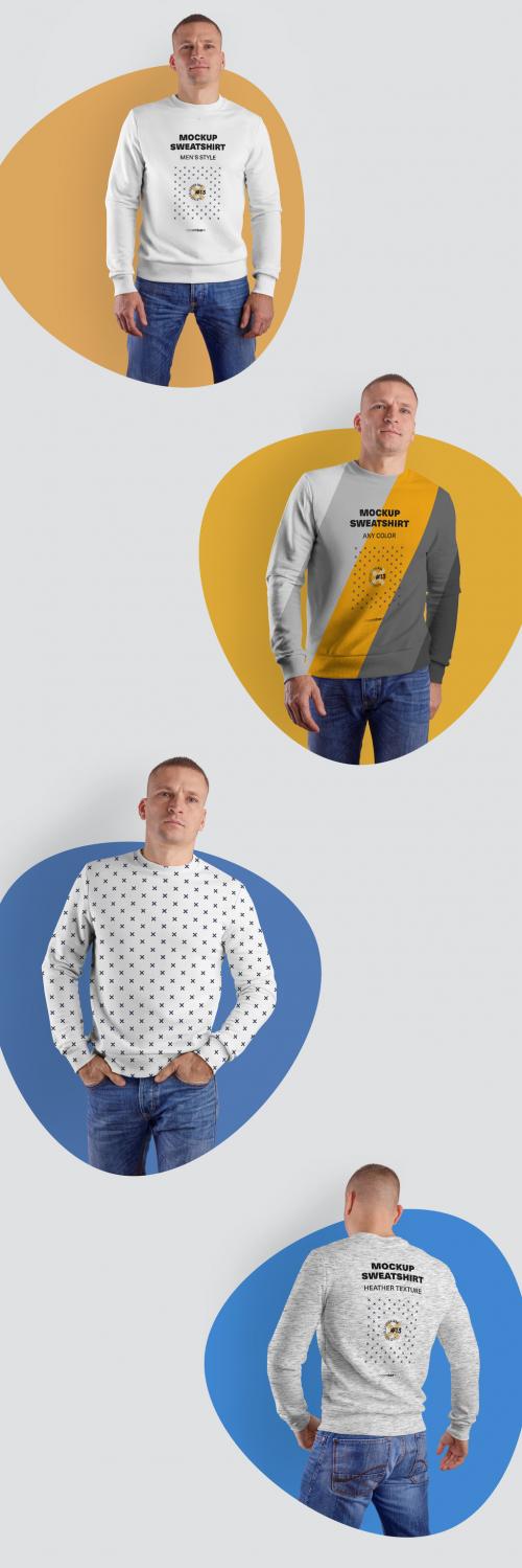 4 Men's Sweatshirts Mockups - 321128406