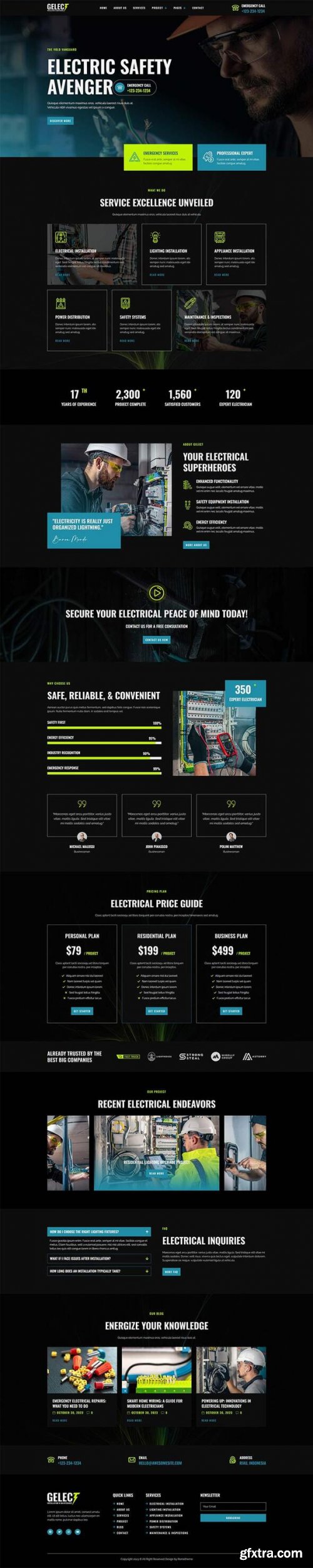 Themeforest - Gelect - Electrical Installation &amp; Maintenance Elementor Template Kit 48980884 v1.0.1 - Nulled