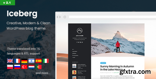 Themeforest - Iceberg - Simple &amp; Minimal Personal WordPress Blog Theme 13624572 v2.2.1 - Nulled
