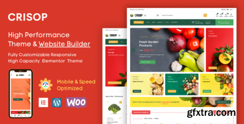 Themeforest - Crisop - Elementor Grocery Store &amp; Organic Food WooCommerce Theme 43395975 v1.0.8 - Nulled