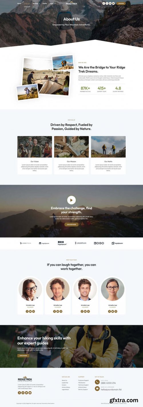 Themeforest - RidgeTrek - Hiking &amp; Adventure Elementor Template Kit 49172971 v1.0.0 - Nulled