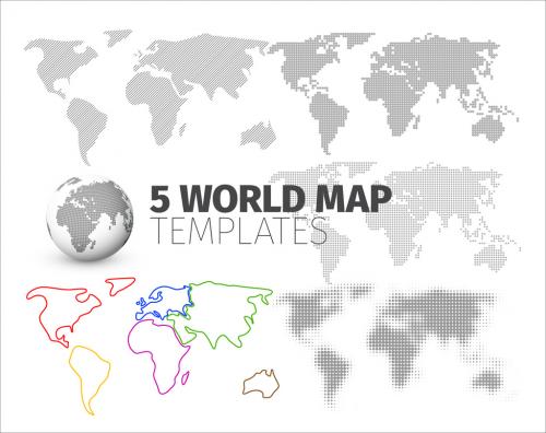 5 World Map Layouts - 321317084