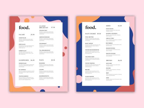 Menu Layout with Colorful Abstract Border - 321554651
