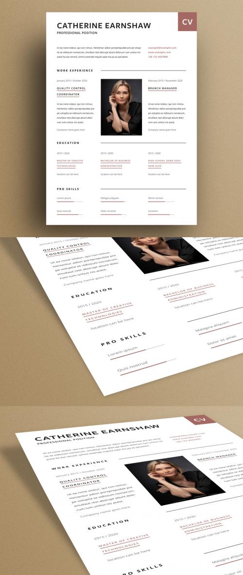 Resume with 3 Column Layout with Brown Accent - 322111821