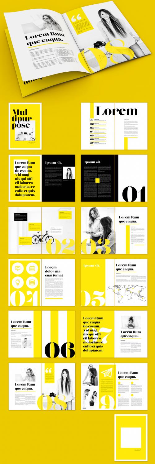 Yellow and Black Magazine Layout - 322173194