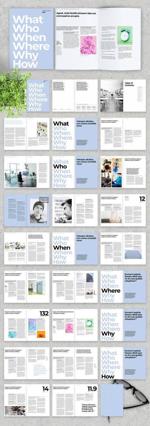 Light Blue and White Annual Report Layout - 322173249