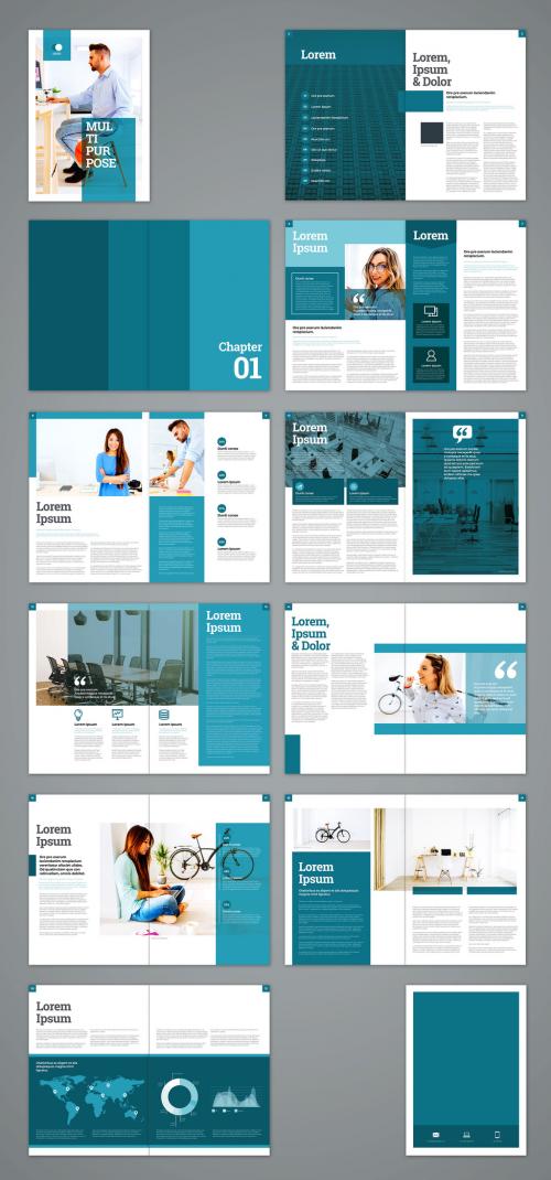 Teal and White Brochure Layout - 322173583