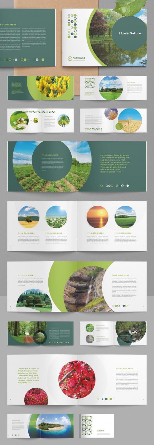 Nature Brochure Layout with Circle Image Masks - 322186939