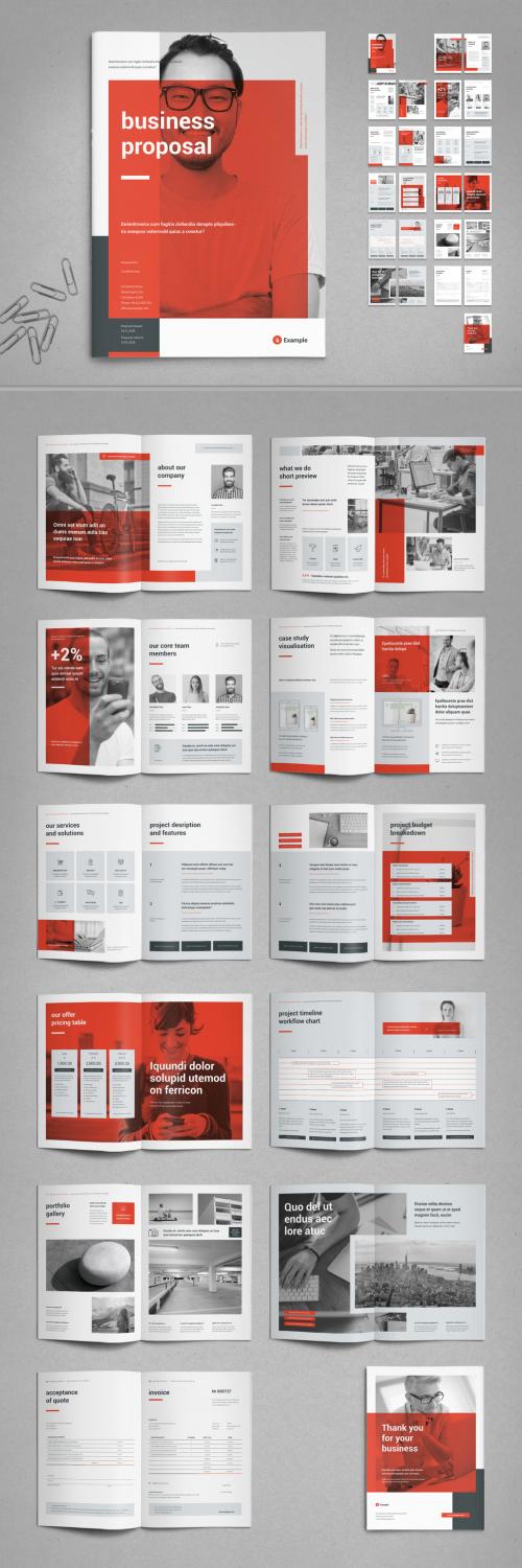 Light Gray and Red Proposal Layout - 322330565
