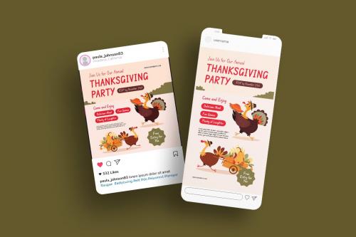 Thanksgiving Party 1 Flyer Ai &amp; EPS Template