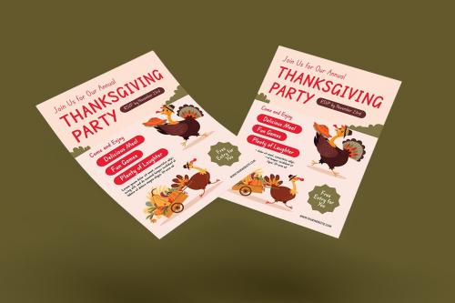 Thanksgiving Party 1 Flyer Ai &amp; EPS Template