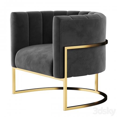 Wide Velvet Armchair