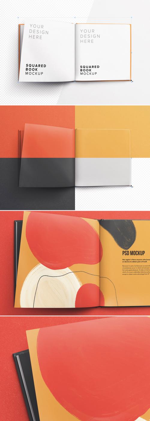 Open Square Book Mockup - 322814986