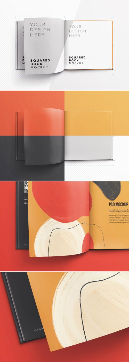 Open Square Book Mockup - 322815077