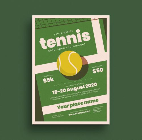 Tennis Tournament Event Flyer Layout - 322846069