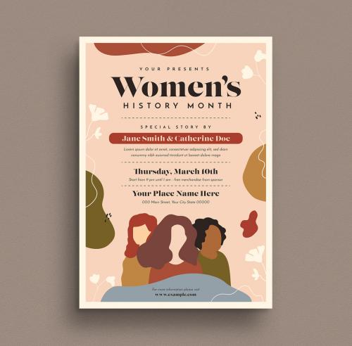 Women's History Month Flyer Layout - 322846089