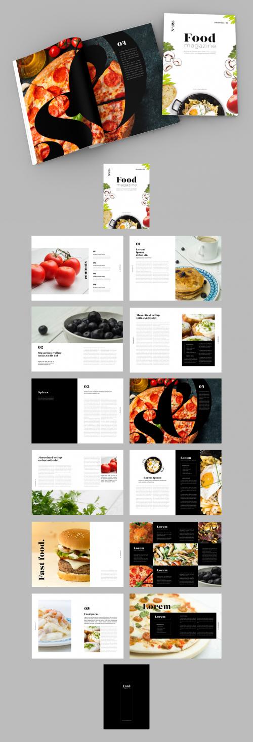 Black and White Layout with Food-Themed Images - 322857464