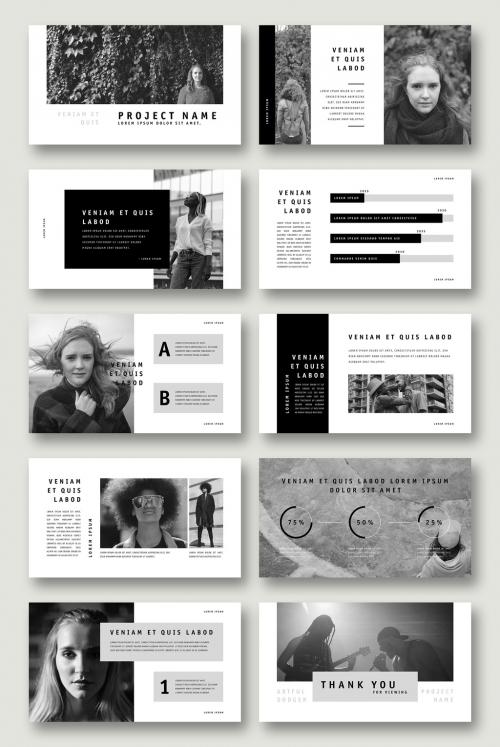 Black and White Pitch Deck Layout - 322873335