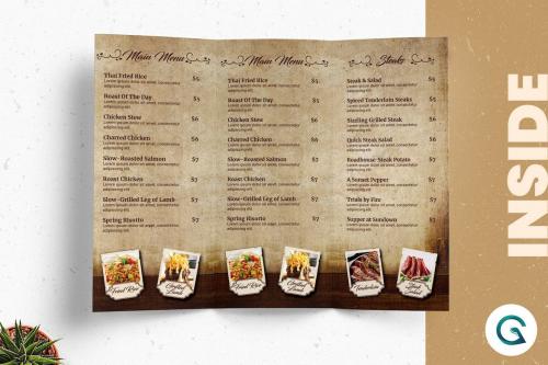 Vintage TriFold Restaurant Menu Template