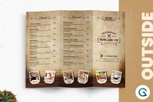 Vintage TriFold Restaurant Menu Template