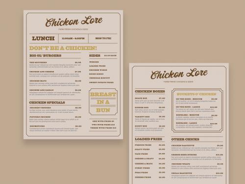 Tan Menu Layout with Brown Accents - 323052162