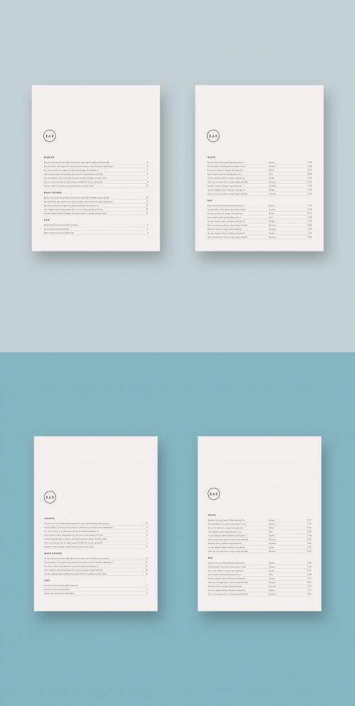 Black and White Menu Layout - 323052214