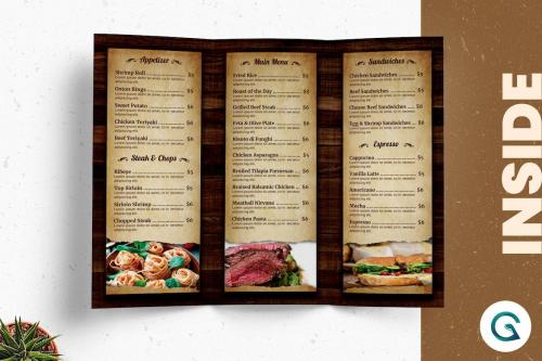 Vintage Restaurant TriFold Menu Template