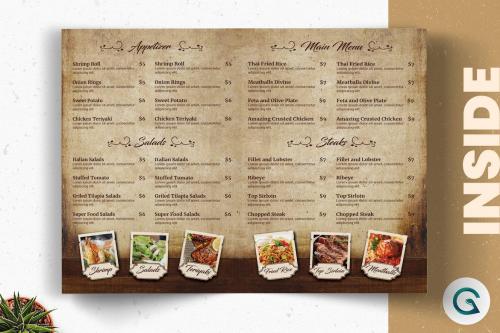 Vintage BiFold Restaurant Menu Template