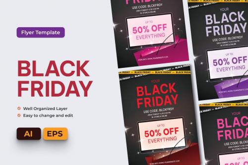 Black Friday Electronic Flyer Ai &amp; EPS Template