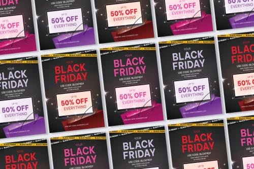 Black Friday Electronic Flyer Ai &amp; EPS Template