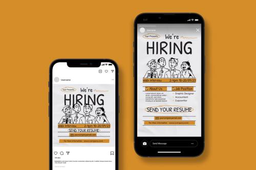 We're Hiring Brushes Flyer Template