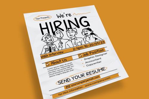 We're Hiring Brushes Flyer Template