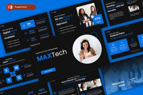 MaxTech Dark - Business PowerPoint Template