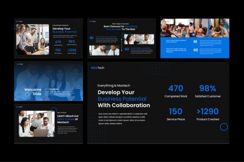 MaxTech Dark - Business PowerPoint Template