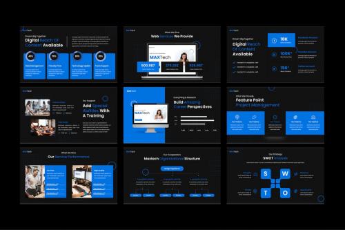 MaxTech Dark - Business PowerPoint Template