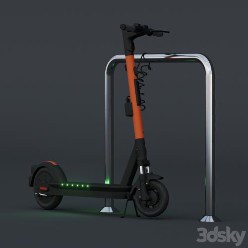 Ninebot MAX Pro electric scooter with parking column (kicksharing)