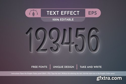 Embossed - Editable Text Effect, Font Style 8JDFKJA