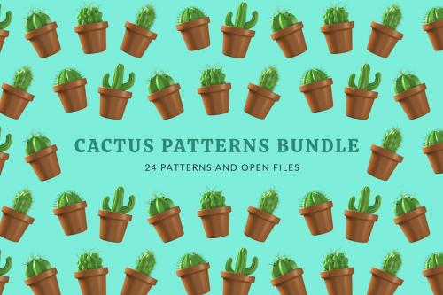 Cactus Plant Patterns Bundle