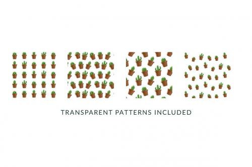 Cactus Plant Patterns Bundle