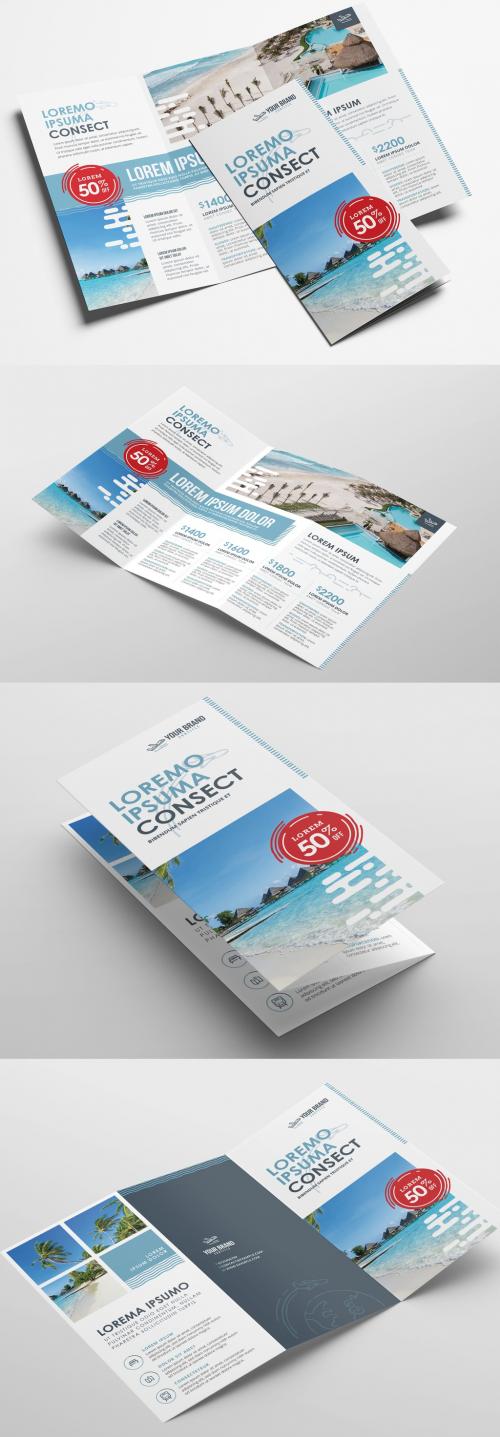 Travel Agency Trifold Brochure Layout - 324308226