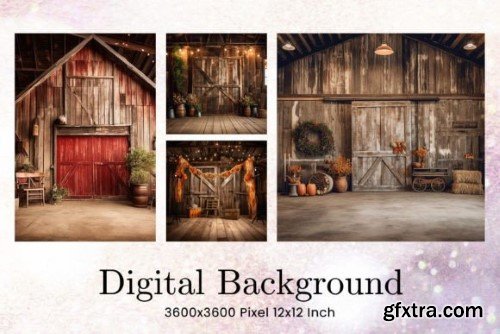 Rustic Wood Country Barn Studio Backdrop